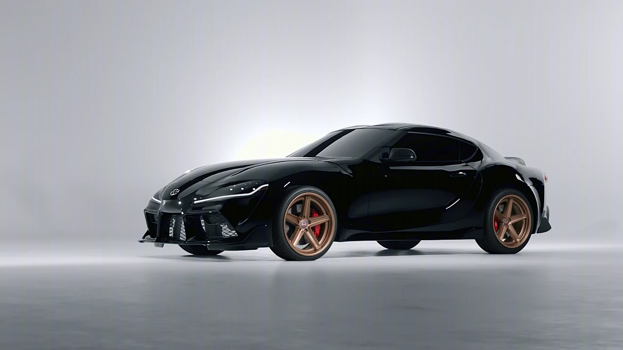 Toyota Supra GR 2020 on HRE Performance Wheels Tusk forged wheels, front three-quarter view