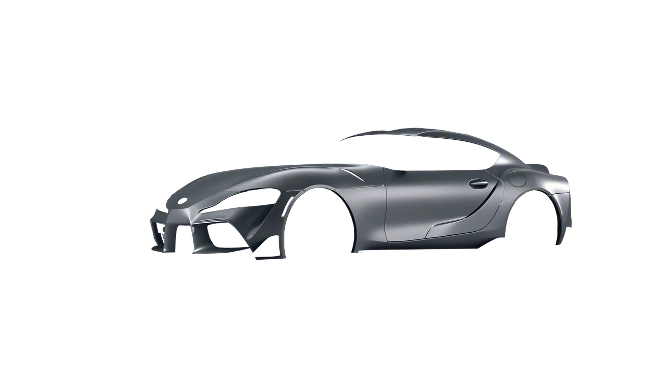 Toyota Supra GR 2020 wrapped in Black Rock Grey (Avery Dennison SW900-823-M), front three-quarter view
