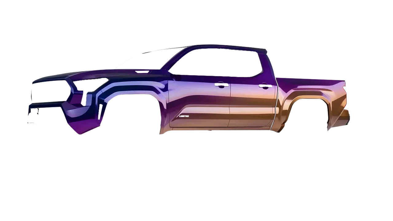 Toyota Tacoma 2024 wrapped in Gloss Flip Deep Space (3M GP278), front three-quarter view