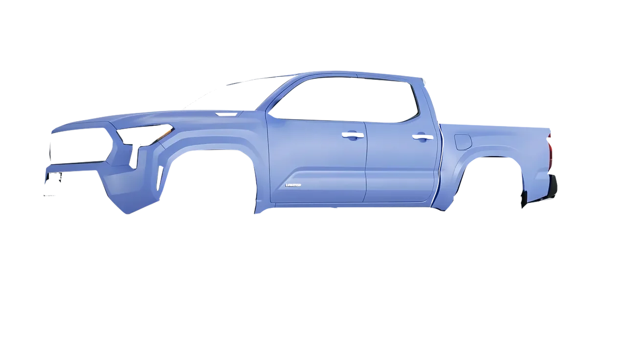 Toyota Tacoma 2024 wrapped in Dreamline Blue (Avery Dennison SW900-616-O), front three-quarter view