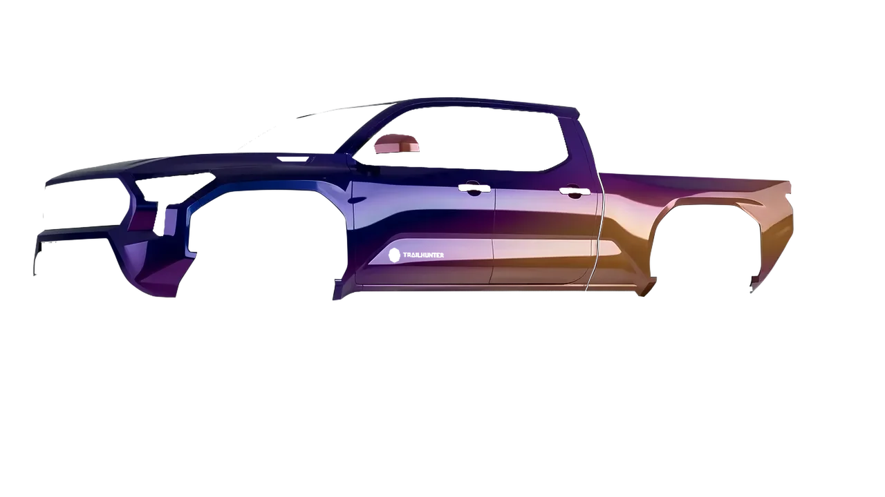 Toyota Tacoma Trailhunter 2024 wrapped in Gloss Flip Deep Space (3M GP278), front three-quarter view