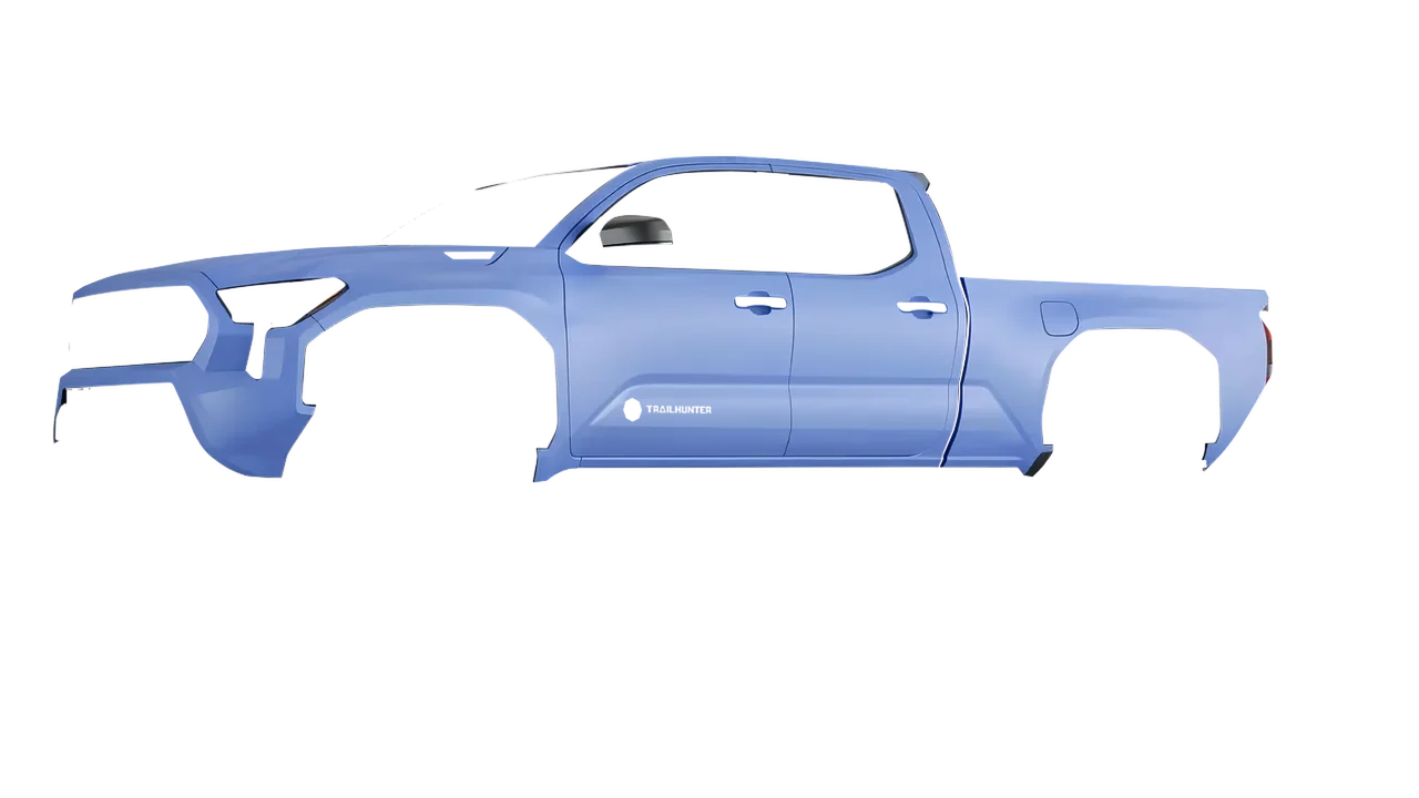 Toyota Tacoma Trailhunter 2024 wrapped in Dreamline Blue (Avery Dennison SW900-616-O), front three-quarter view