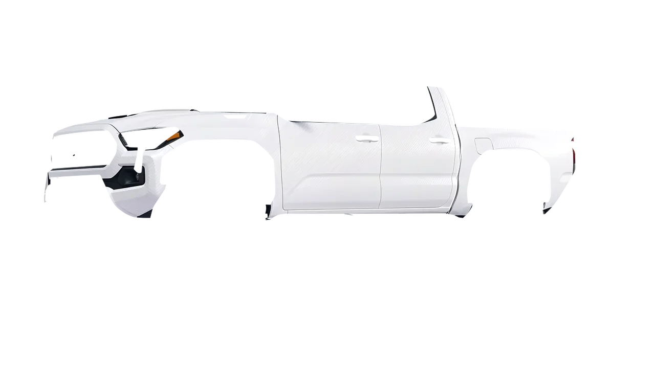 Toyota Tacoma TRD Pro 2024 wrapped in Carbon Fiber White (Avery Dennison SW900-115-X), front three-quarter view