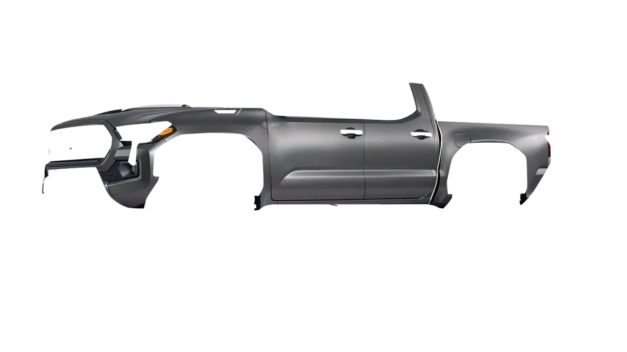 Toyota Tacoma TRD Pro 2024 wrapped in Black Rock Grey (Avery Dennison SW900-823-M), front three-quarter view