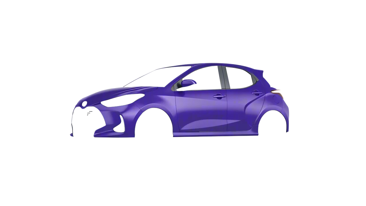 Toyota Yaris 2020 wrapped in Purple (Avery Dennison SW900-587-D), front three-quarter view