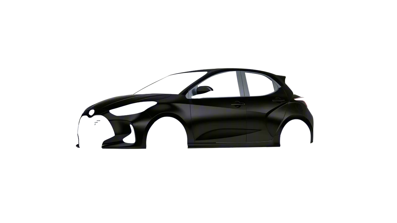 Toyota Yaris 2020 wrapped in Mystery Black (Avery Dennison SW900-184-M), front three-quarter view