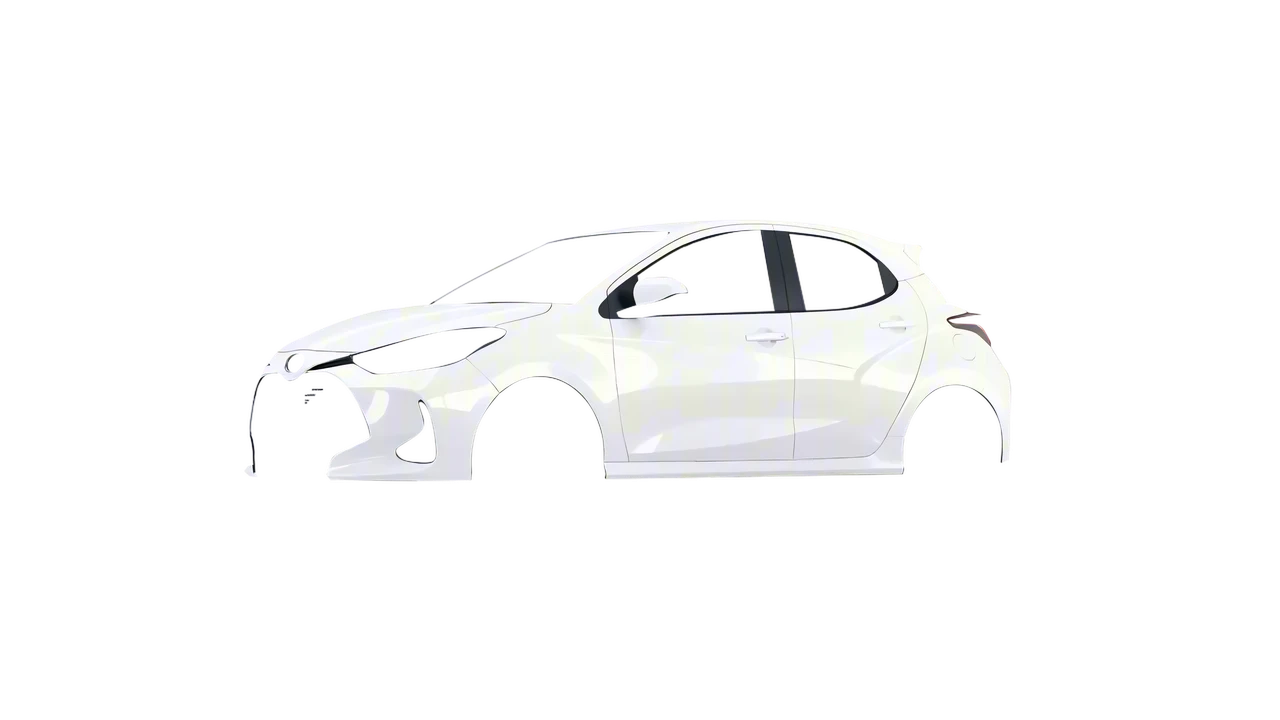 Toyota Yaris 2020 wrapped in Gloss White (3M G10), front three-quarter view