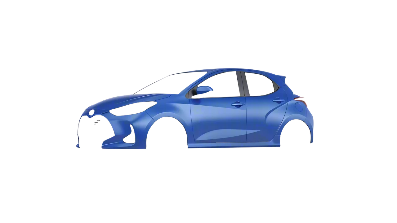 Toyota Yaris 2020 wrapped in Dreamline Blue (Avery Dennison SW900-616-O), front three-quarter view