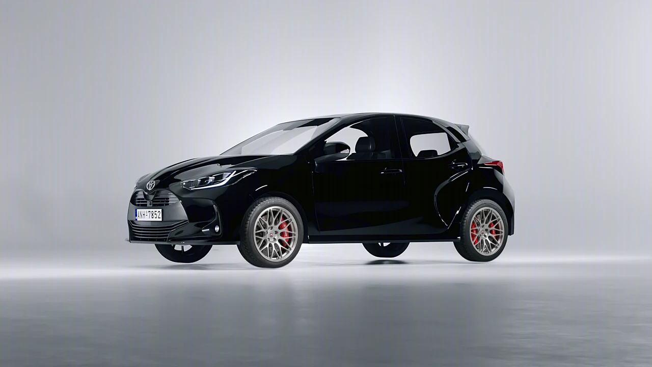 Toyota Yaris 2020 on HRE Performance Wheels 300M forged wheels, front three-quarter view