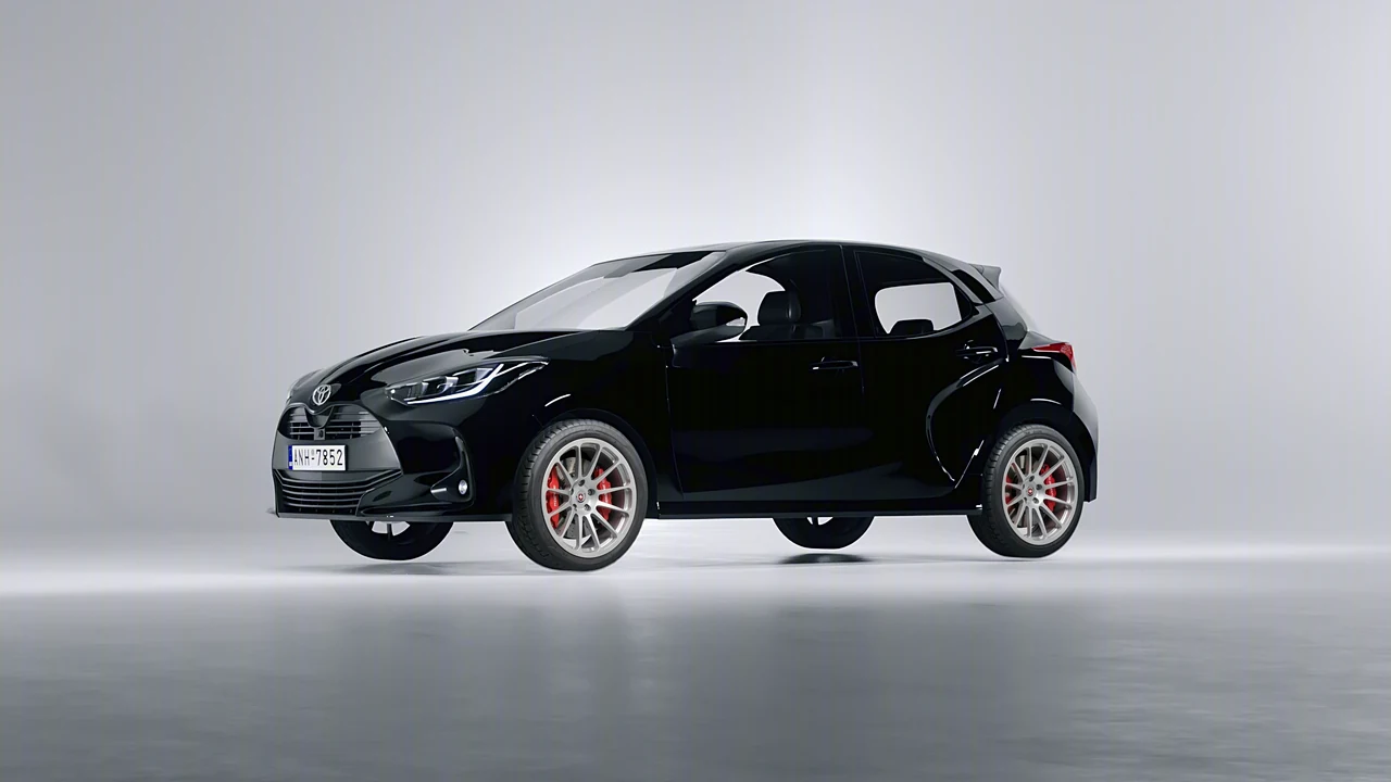 Toyota Yaris 2020 on HRE Performance Wheels 303M forged wheels, front three-quarter view