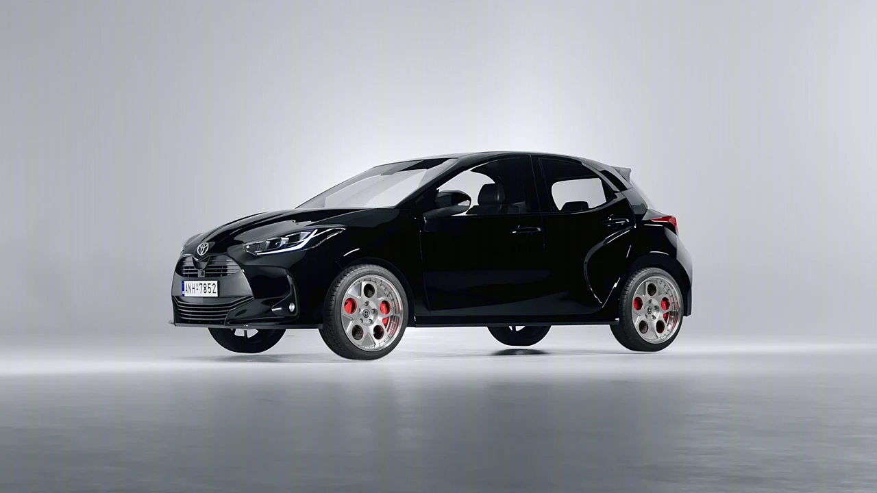Toyota Yaris 2020 on HRE Performance Wheels 454 forged wheels, front three-quarter view
