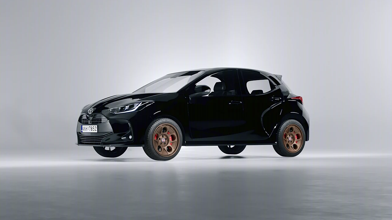 Toyota Yaris 2020 on HRE Performance Wheels 454-GTM forged wheels, front three-quarter view
