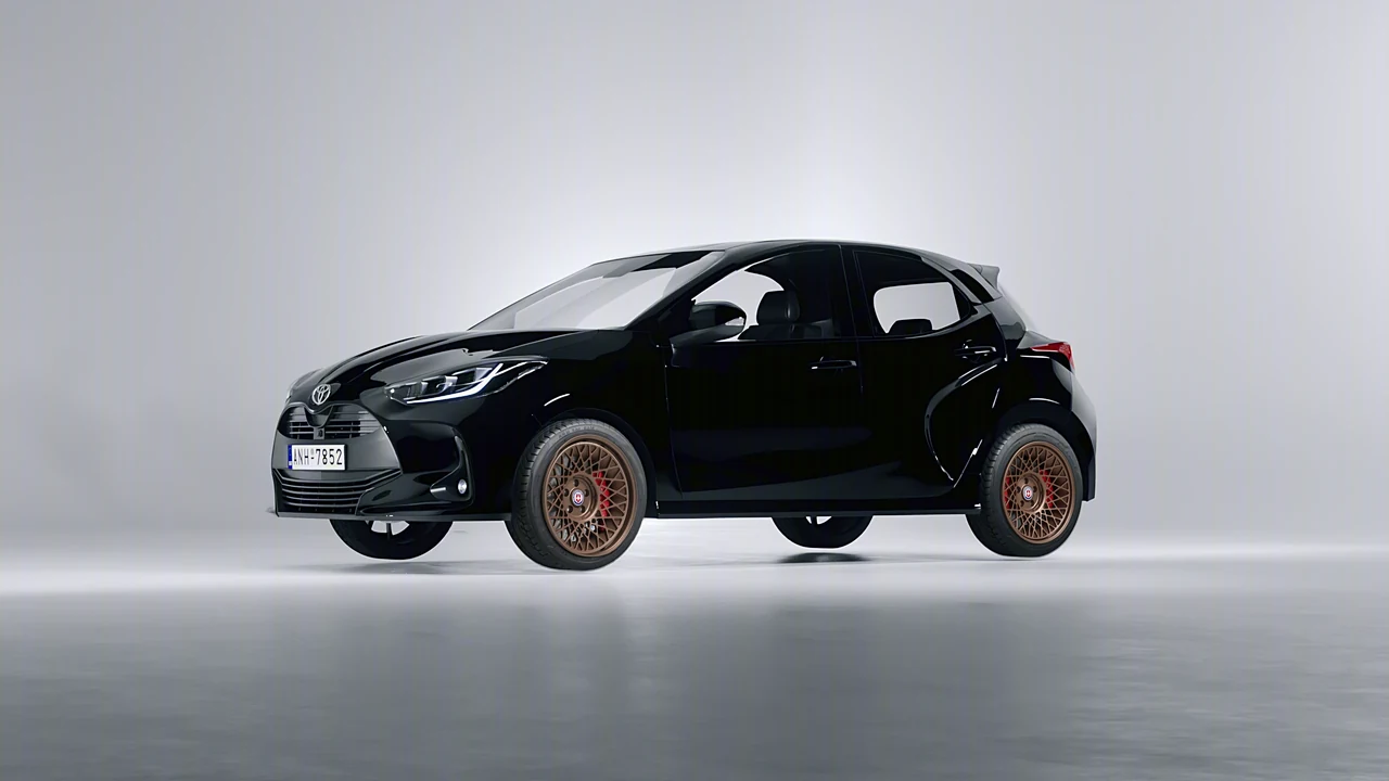 Toyota Yaris 2020 on HRE Performance Wheels 501-GTM forged wheels, front three-quarter view