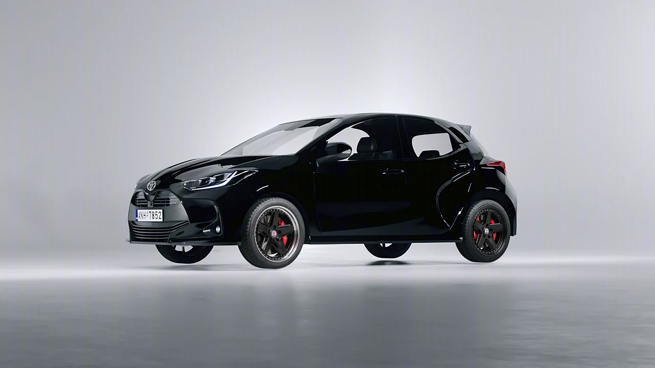 Toyota Yaris 2020 on HRE Performance Wheels 517 forged wheels, front three-quarter view