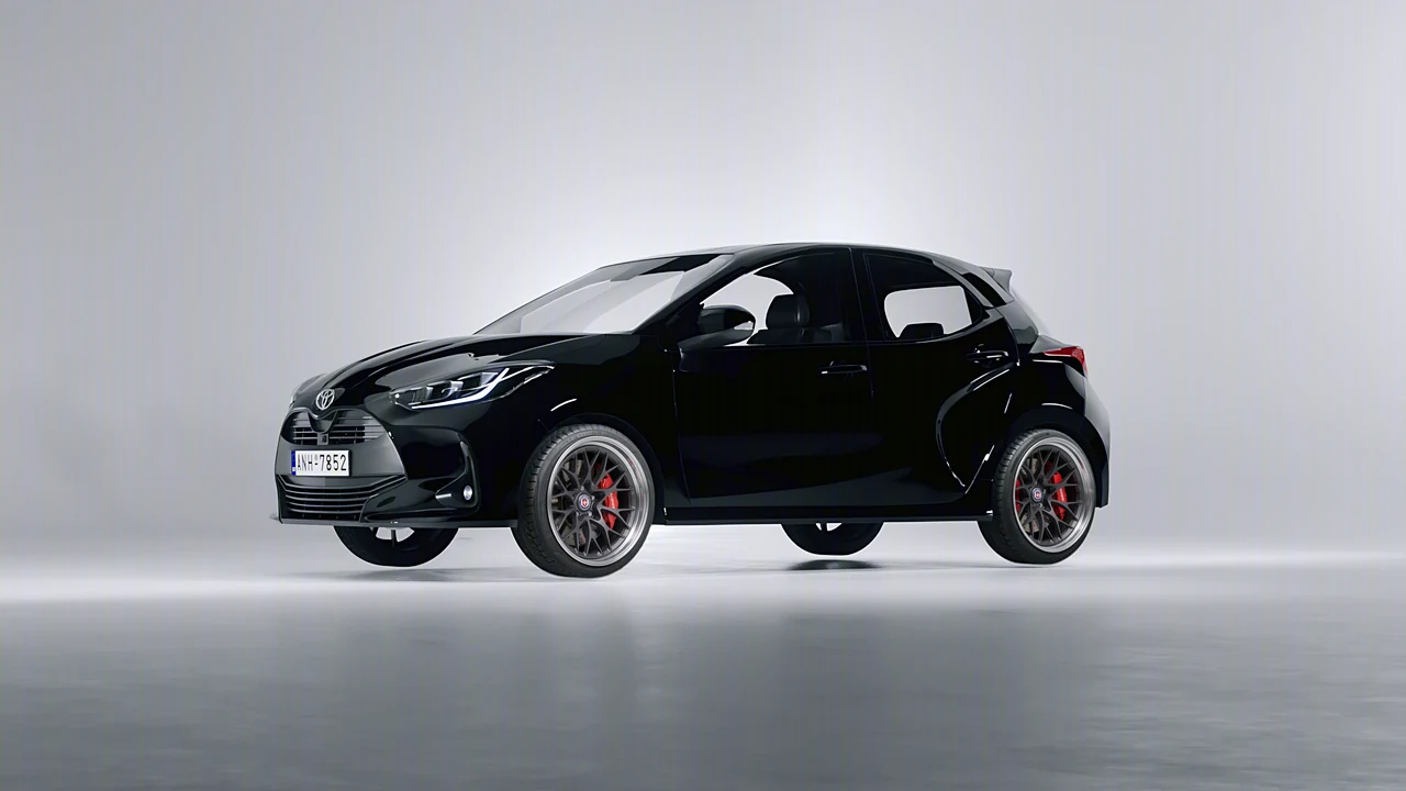 Toyota Yaris 2020 on HRE Performance Wheels 520 forged wheels, front three-quarter view