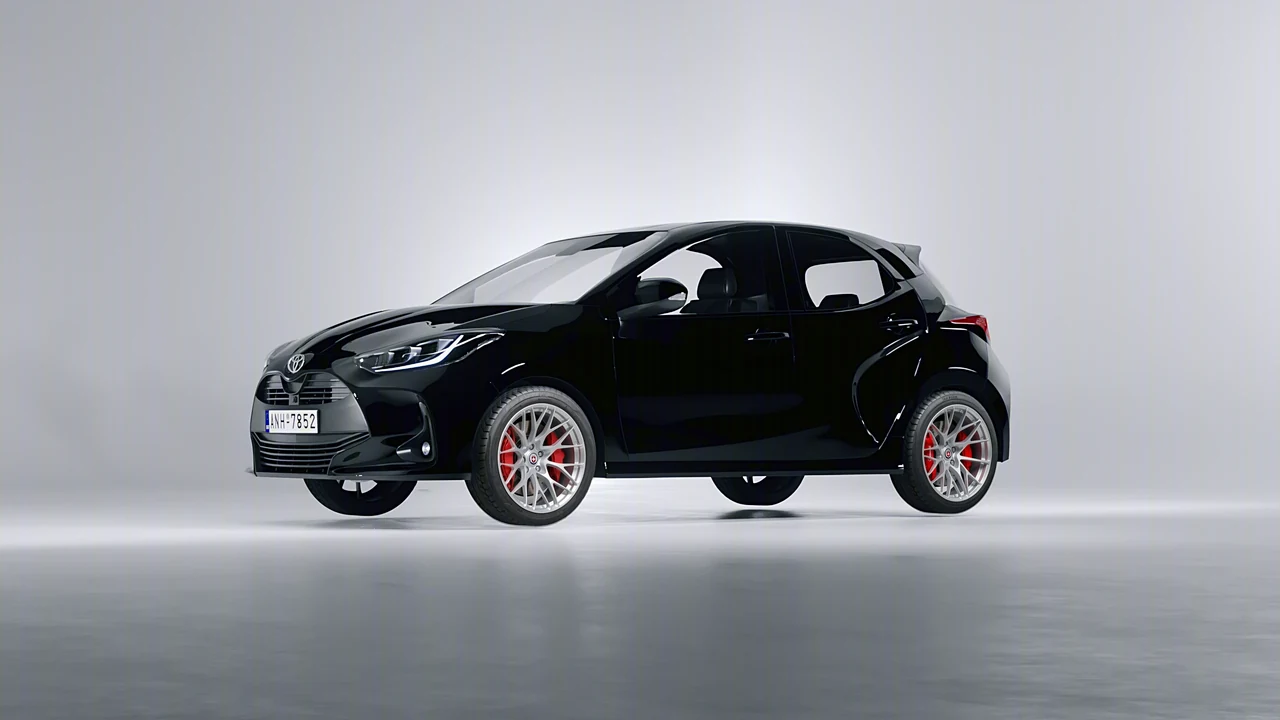 Toyota Yaris 2020 on HRE Performance Wheels 520M forged wheels, front three-quarter view