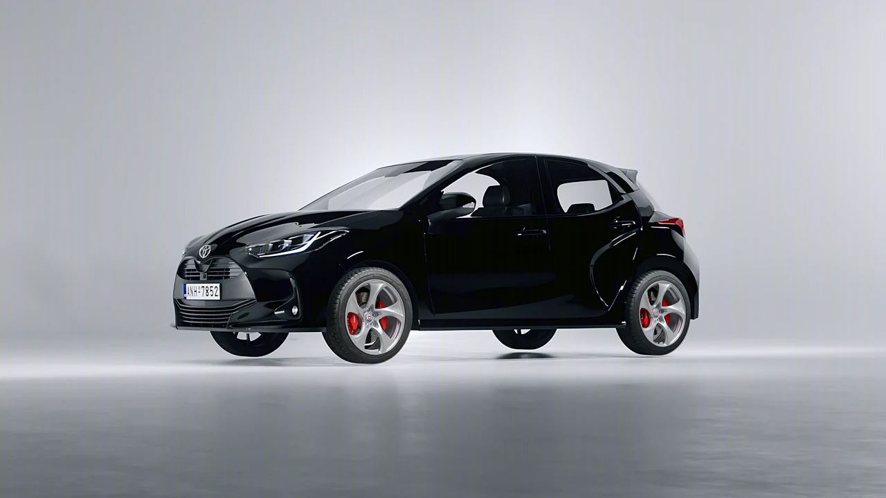 Toyota Yaris 2020 on HRE Performance Wheels 522M forged wheels, front three-quarter view