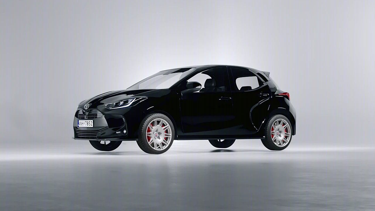 Toyota Yaris 2020 on HRE Performance Wheels 528M forged wheels, front three-quarter view