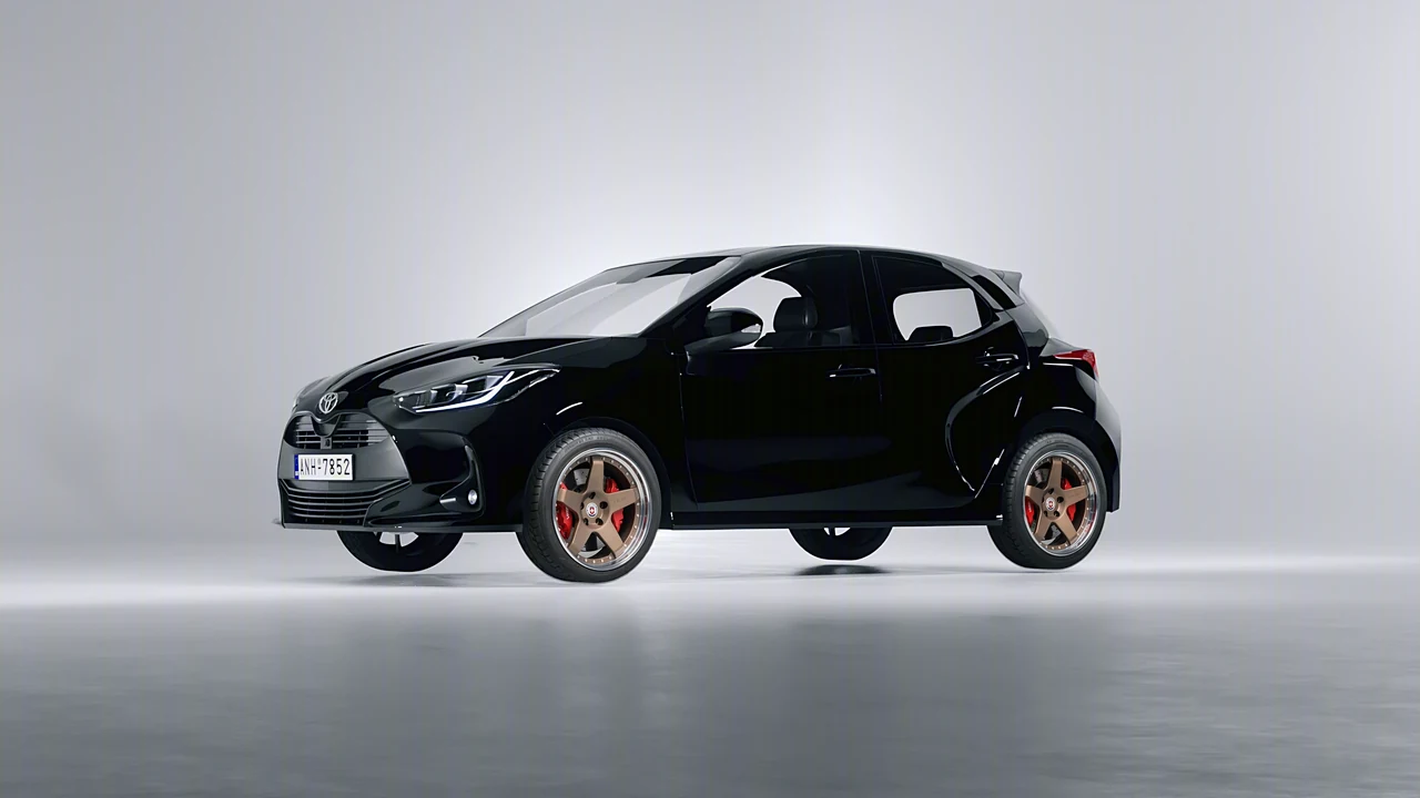 Toyota Yaris 2020 on HRE Performance Wheels C105 forged wheels, front three-quarter view