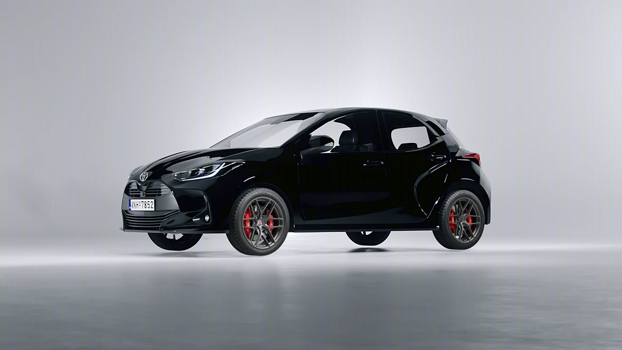Toyota Yaris 2020 on HRE Performance Wheels P161 forged wheels, front three-quarter view