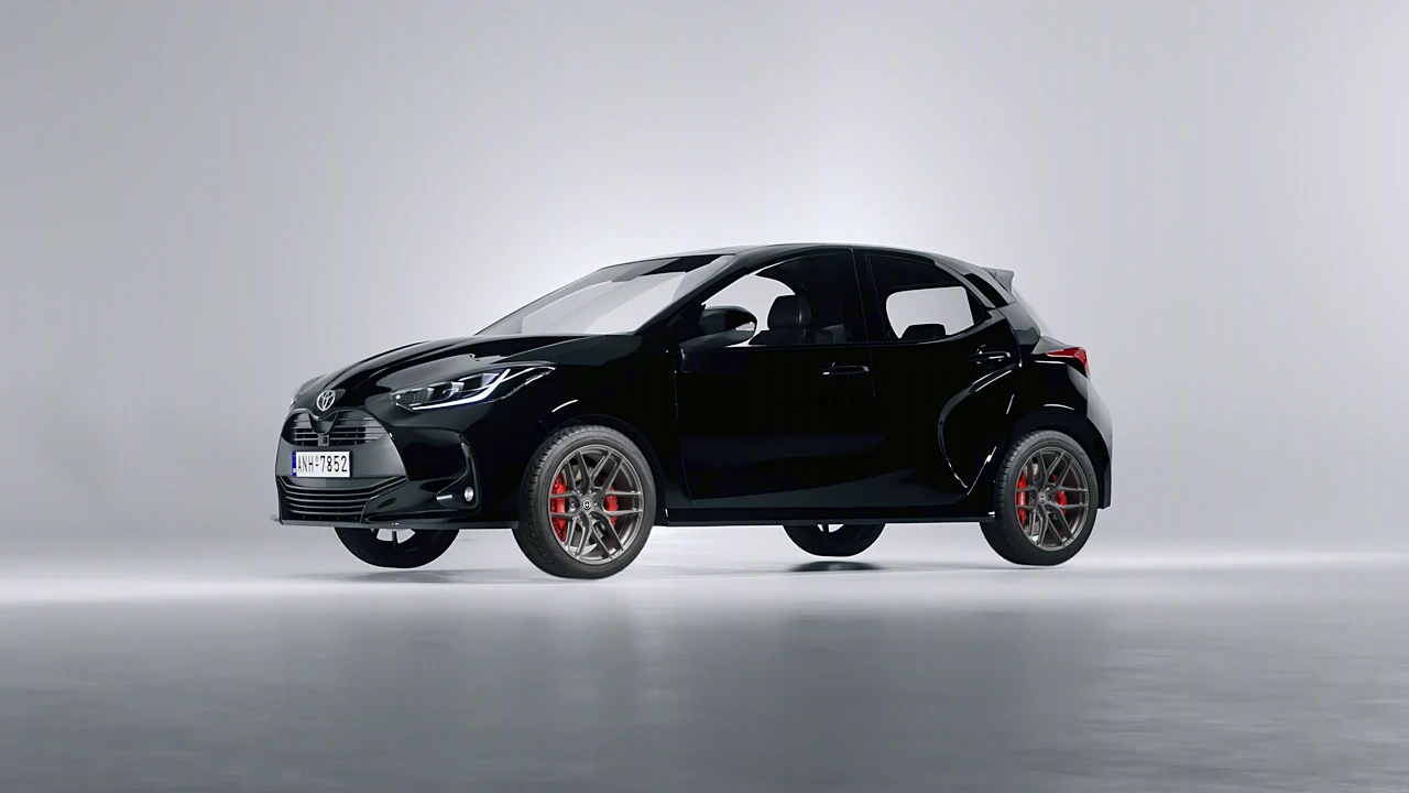 Toyota Yaris 2020 on HRE Performance Wheels P161SC forged wheels, front three-quarter view