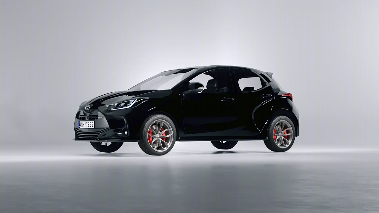 Toyota Yaris 2020 on HRE Performance Wheels P201 forged wheels, front three-quarter view