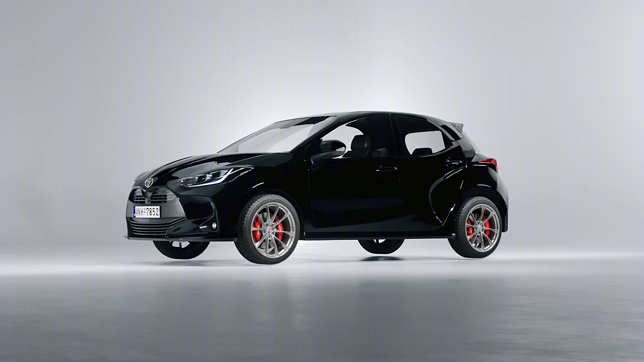 Toyota Yaris 2020 on HRE Performance Wheels P204 forged wheels, front three-quarter view