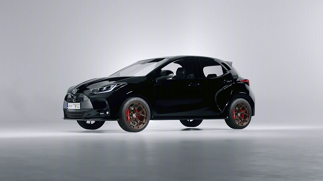 Toyota Yaris 2020 on HRE Performance Wheels P301 forged wheels, front three-quarter view