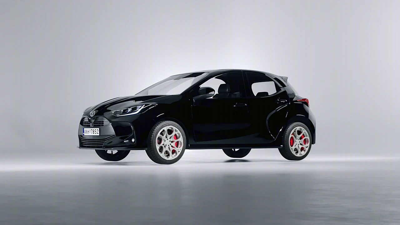Toyota Yaris 2020 on RDB LA Revolver forged wheels, front three-quarter view