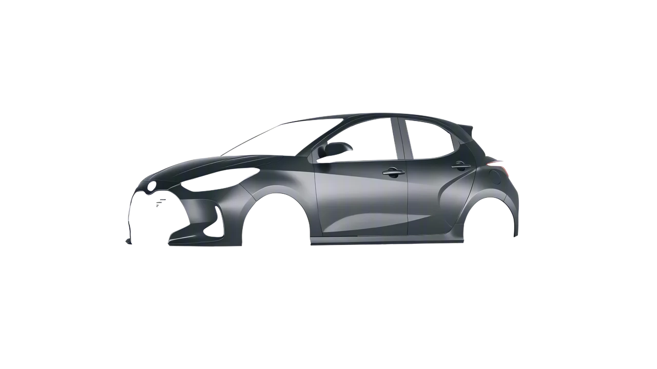 Toyota Yaris 2020 wrapped in Black Rock Grey (Avery Dennison SW900-823-M), front three-quarter view