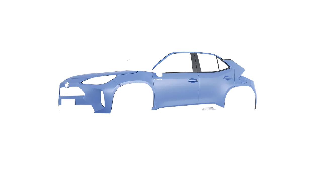 Toyota Yaris Cross 2022 wrapped in Dreamline Blue (Avery Dennison SW900-616-O), front three-quarter view