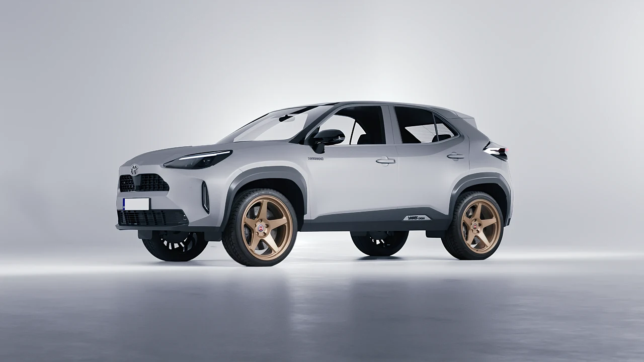 Toyota Yaris Cross 2022 on HRE Performance Wheels 305-GTS forged wheels, front three-quarter view
