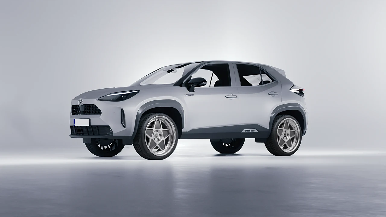Toyota Yaris Cross 2022 on HRE Performance Wheels 505 forged wheels, front three-quarter view