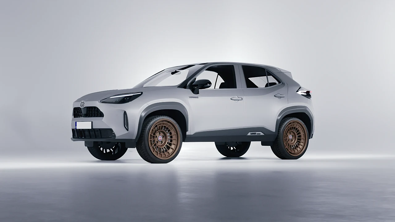 Toyota Yaris Cross 2022 on HRE Performance Wheels 515-GTM forged wheels, front three-quarter view