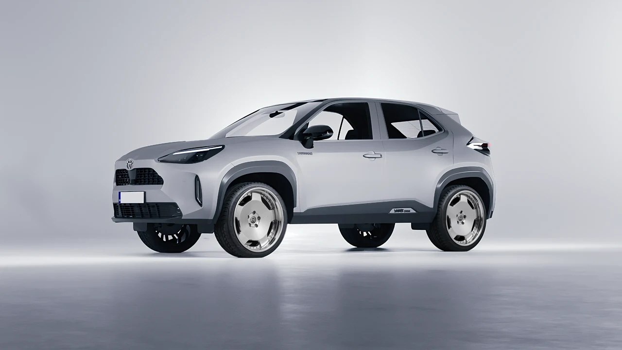 Toyota Yaris Cross 2022 on HRE Performance Wheels 544C forged wheels, front three-quarter view