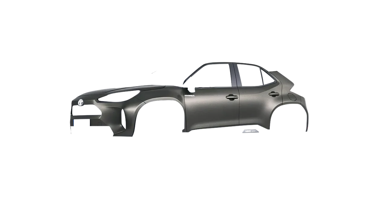 Toyota Yaris Cross 2022 wrapped in Black Rock Grey (Avery Dennison SW900-823-M), front three-quarter view
