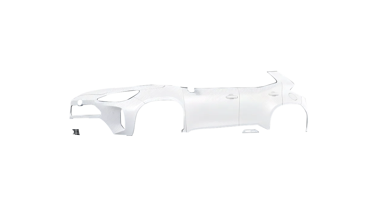 Toyota Yaris Cross 2024 wrapped in Carbon Fiber White (Avery Dennison SW900-115-X), front three-quarter view