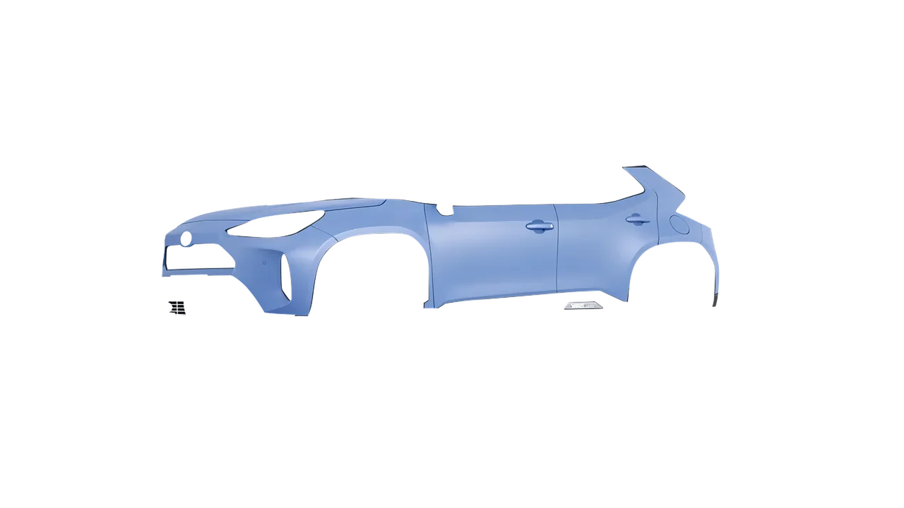 Toyota Yaris Cross 2024 wrapped in Dreamline Blue (Avery Dennison SW900-616-O), front three-quarter view