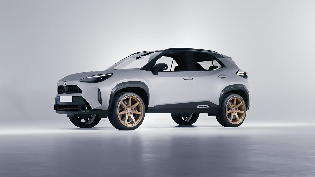 Toyota Yaris Cross 2024 on HRE Performance Wheels 307-GTS forged wheels, front three-quarter view