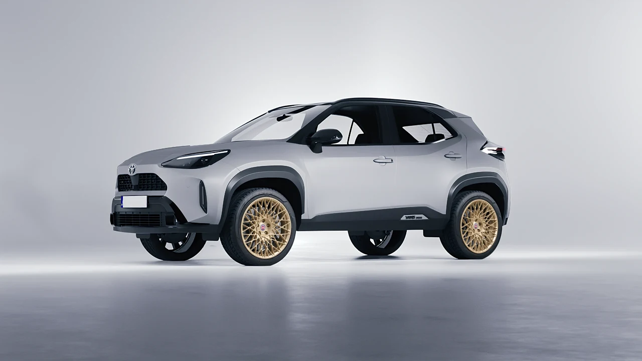 Toyota Yaris Cross 2024 on HRE Performance Wheels 501M forged wheels, front three-quarter view