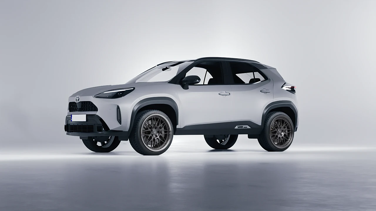 Toyota Yaris Cross 2024 on HRE Performance Wheels 540 forged wheels, front three-quarter view