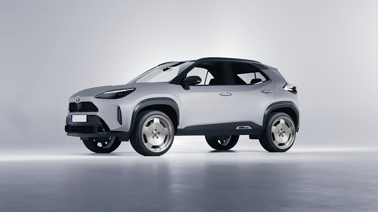 Toyota Yaris Cross 2024 on HRE Performance Wheels 544 forged wheels, front three-quarter view