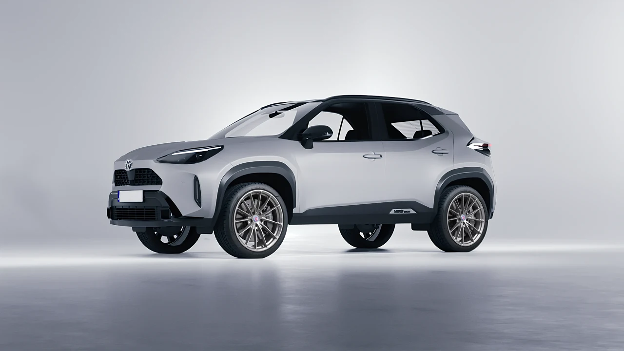 Toyota Yaris Cross 2024 on HRE Performance Wheels P103 forged wheels, front three-quarter view