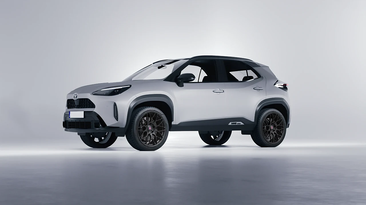 Toyota Yaris Cross 2024 on HRE Performance Wheels RC100 forged wheels, front three-quarter view