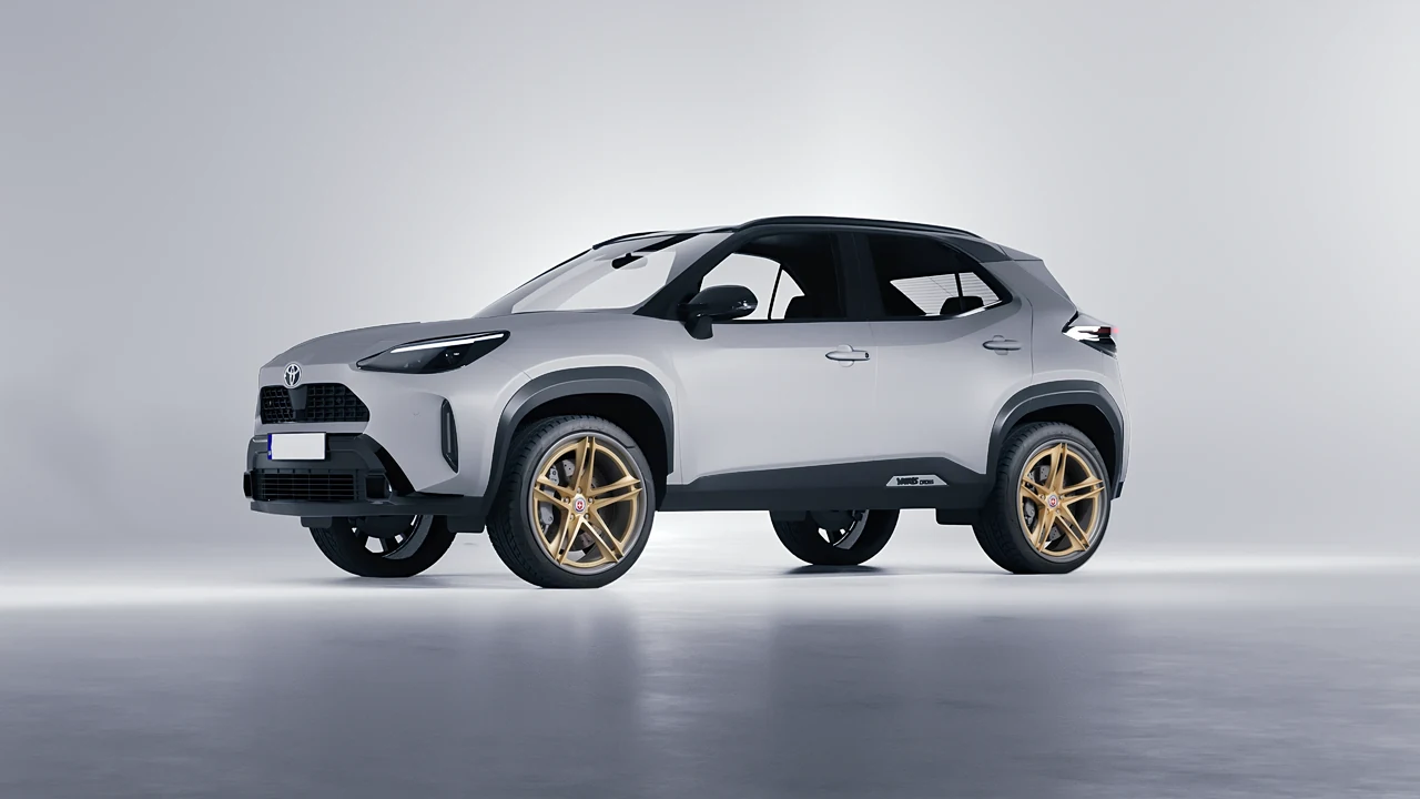 Toyota Yaris Cross 2024 on HRE Performance Wheels S207H forged wheels, front three-quarter view