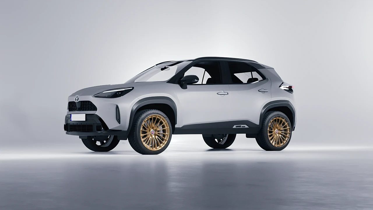 Toyota Yaris Cross 2024 on HRE Performance Wheels S209H forged wheels, front three-quarter view
