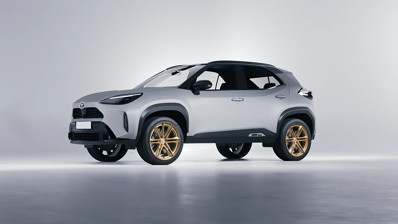 Toyota Yaris Cross 2024 on HRE Performance Wheels S267H forged wheels, front three-quarter view