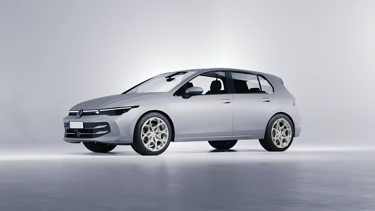 Volkswagen Golf 2024 on RDB LA Revolver forged wheels, front three-quarter view
