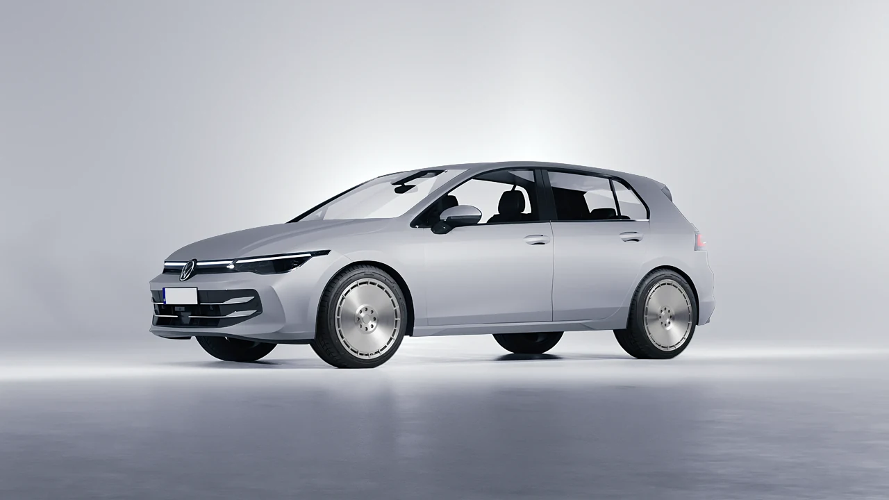 Volkswagen Golf 2024 on RDB LA Zero forged wheels, front three-quarter view