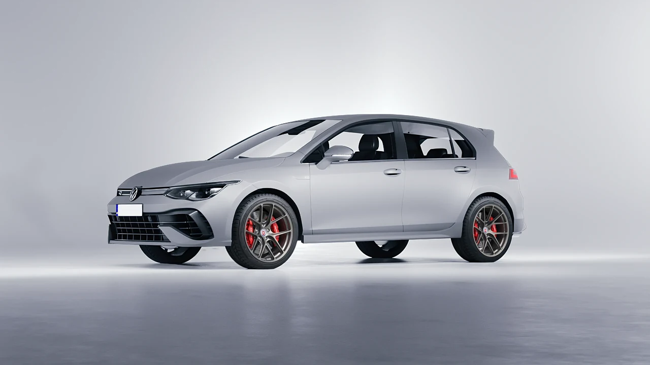 Volkswagen Golf 8 R 2022 on HRE Performance Wheels R101-Lightweight forged wheels, front three-quarter view